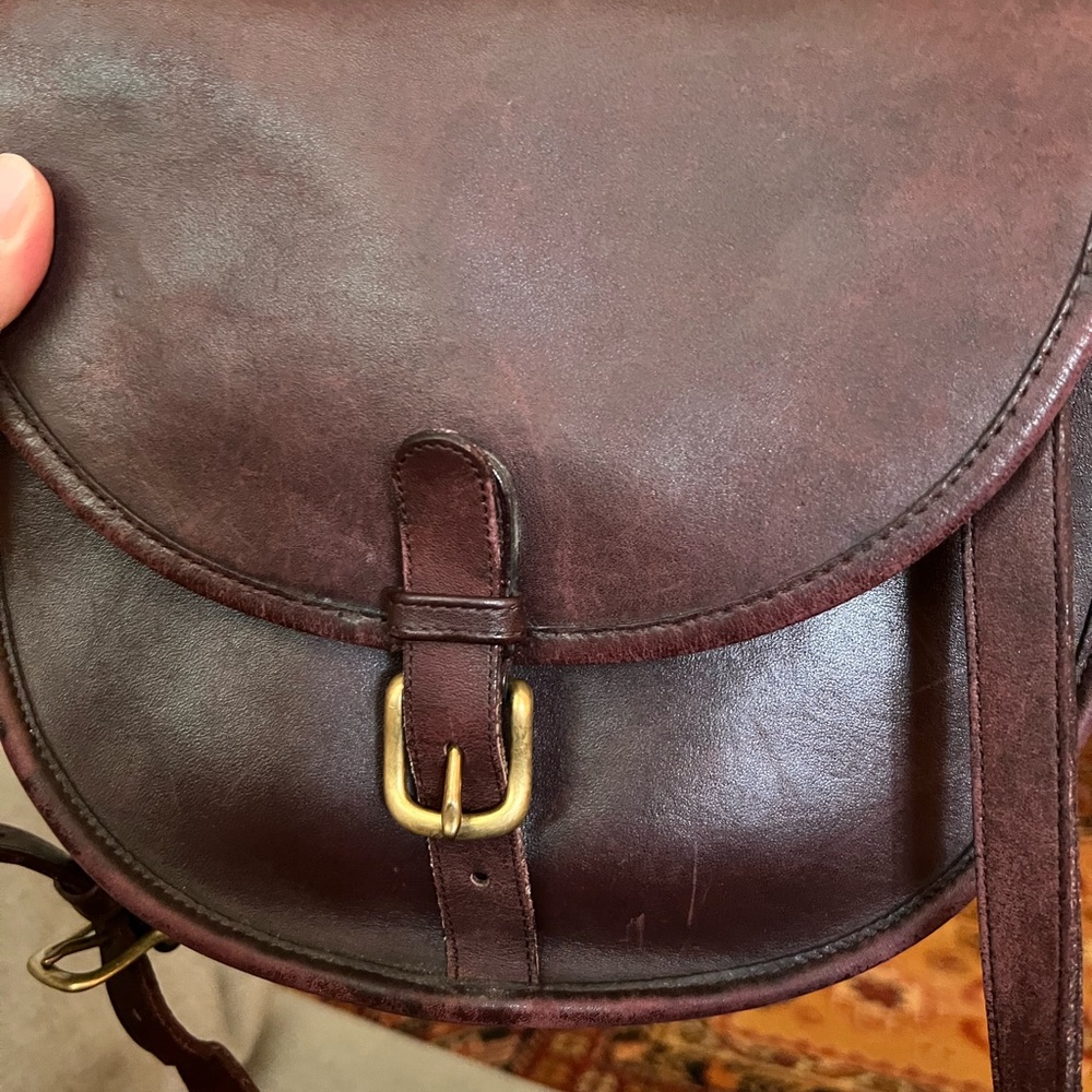 Vintage wine Coach saddle bag